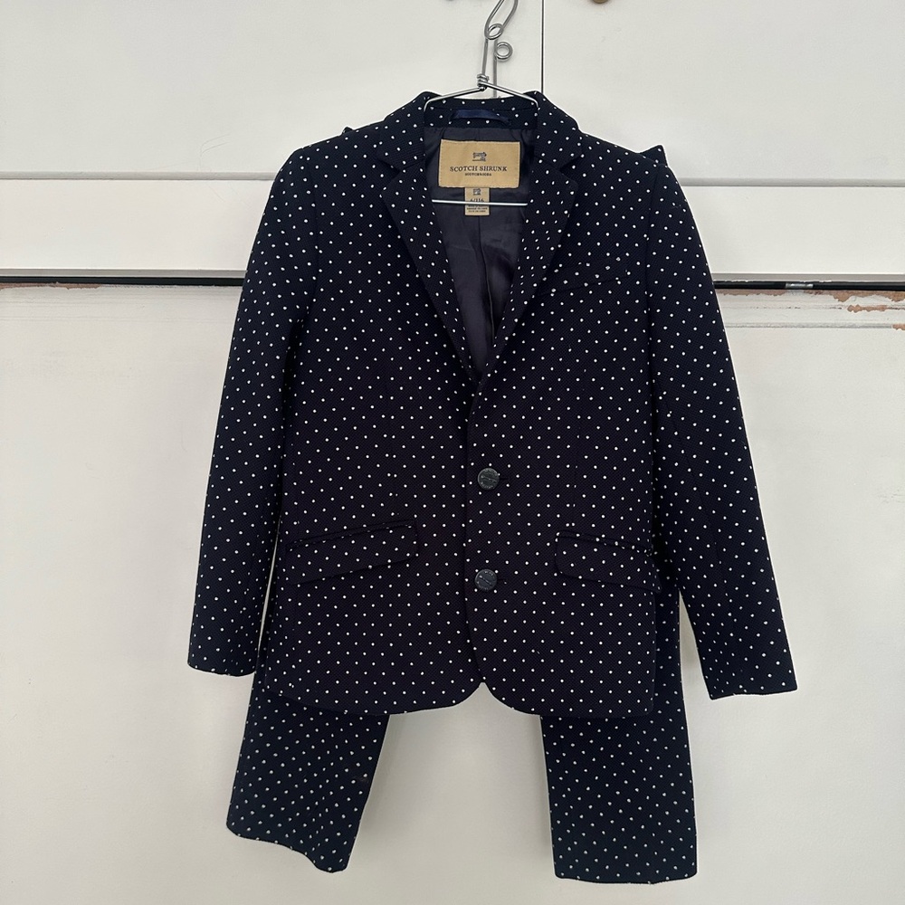 Scotch Shrunk Navy Blazer with Cream Dots